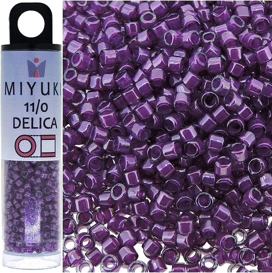 Delica Bead Magenta Lined Pale Blue DB281