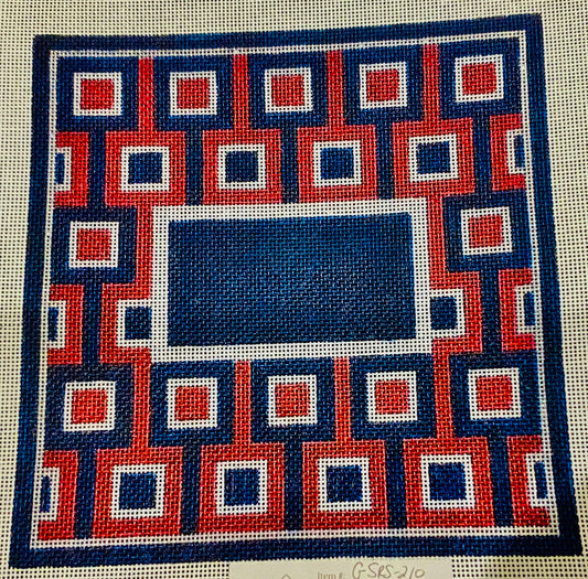 Blue and Red Square Tefillin