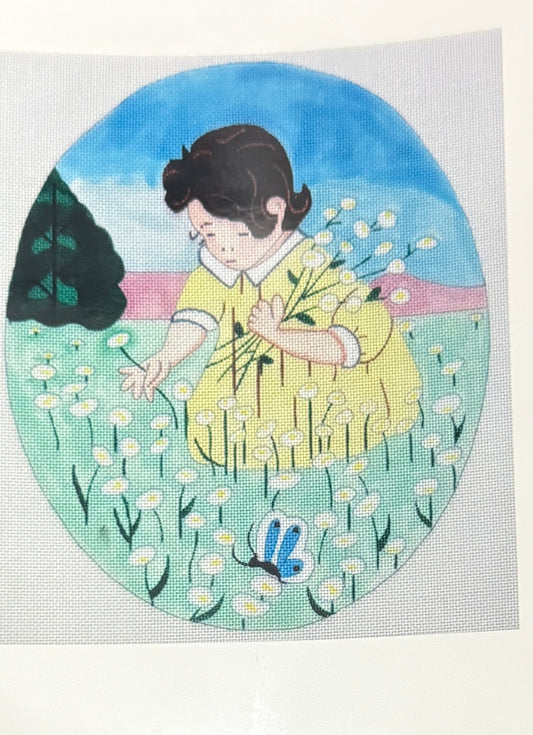 Girl in Daisy Field