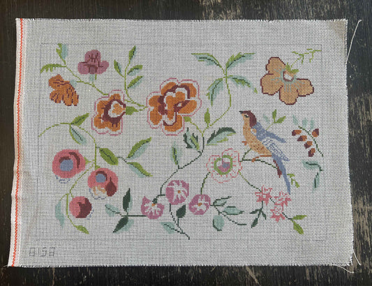 Vintage Aviva Canvas - Orange Flowers #2