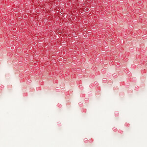 Delica Beads Transparent Color Lined Rose Luster DB914