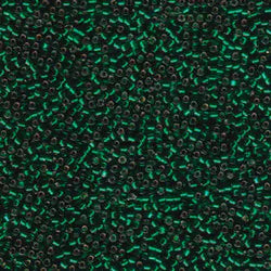 Delica Bead Transparent Silver Lined Forest Green DB148