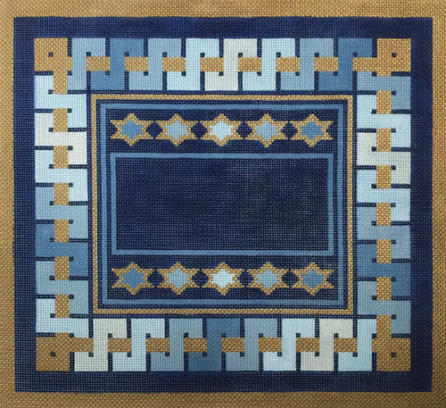 S Border Blue Tallit