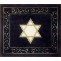 Silver and White Star on Navy Tallit