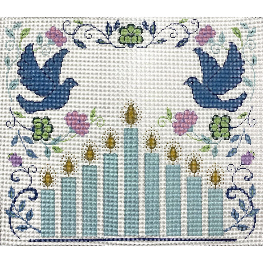 Let's Light Candles! Stitch a Menorah for Chanukah