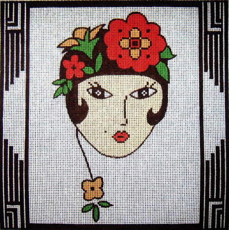 Black Floral Hat Canvas