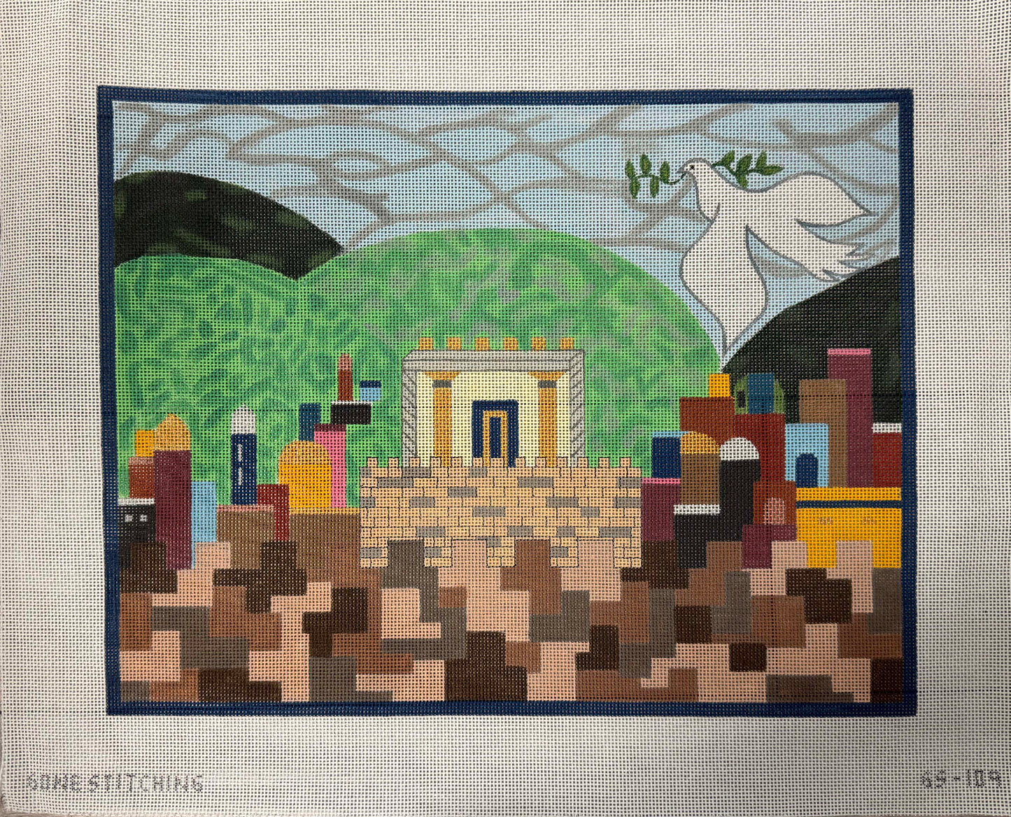 Return of Peace Tallit - Gone Stitching, Handpainted