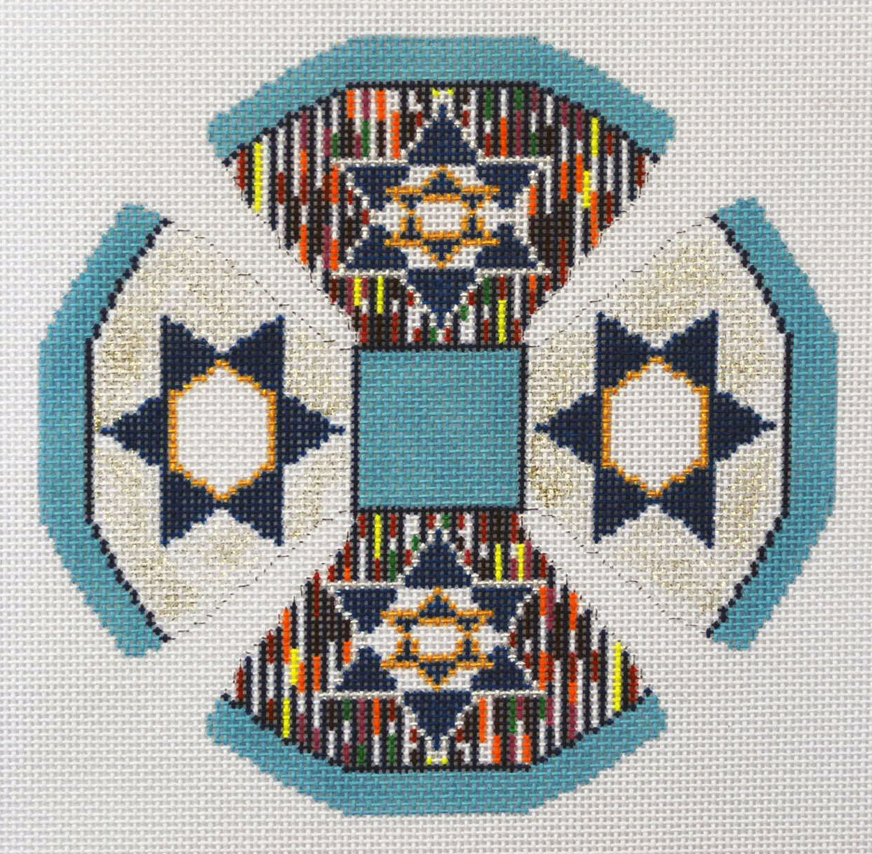 Star in Colorful Circle Kippah