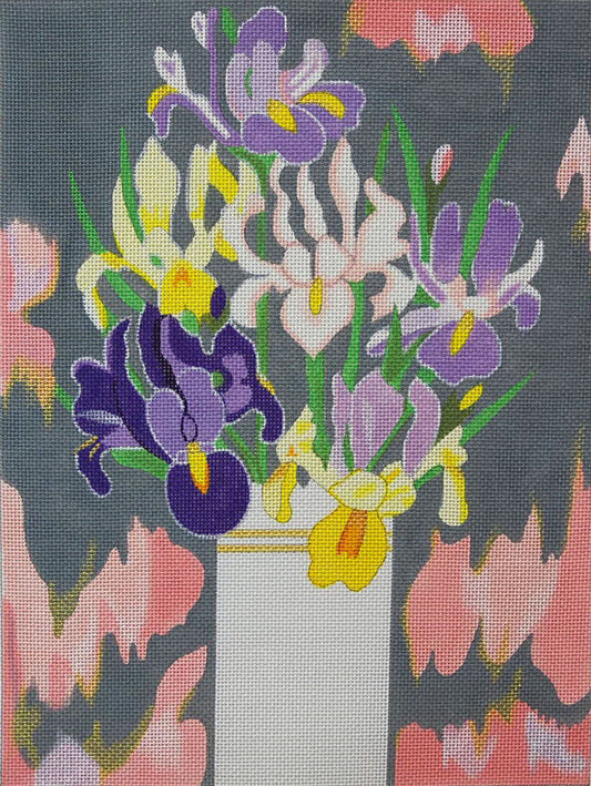 White Vase with Irises