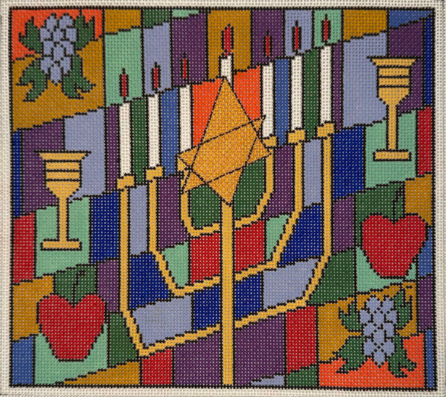 Judaic Images with Menorah Tefillin