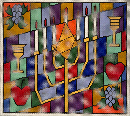 Judaic Images with Menorah Tefillin