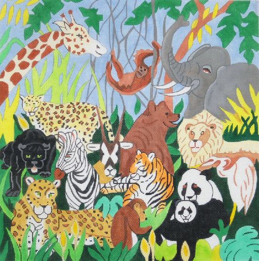 Elephant, Leopard and Zebra