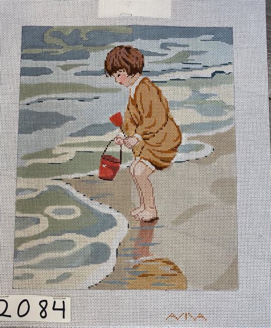 Beach girl with a shovel