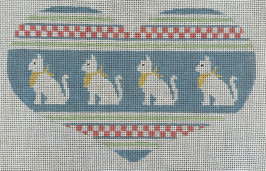 Vintage Canvas - Country Kitsch Heart with Cats