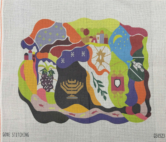 Symbols Patchwork Tallit - UV Printed