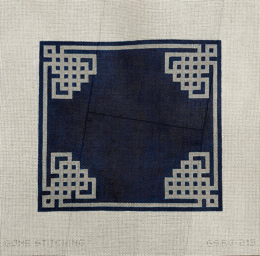 Blue Greek Key Tefillin