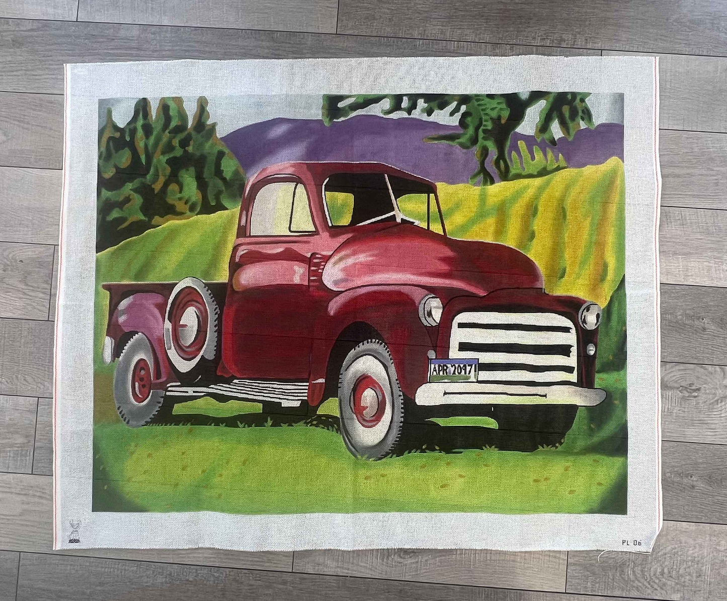 Vintage Canvas - Red Pick Up Truck Rug