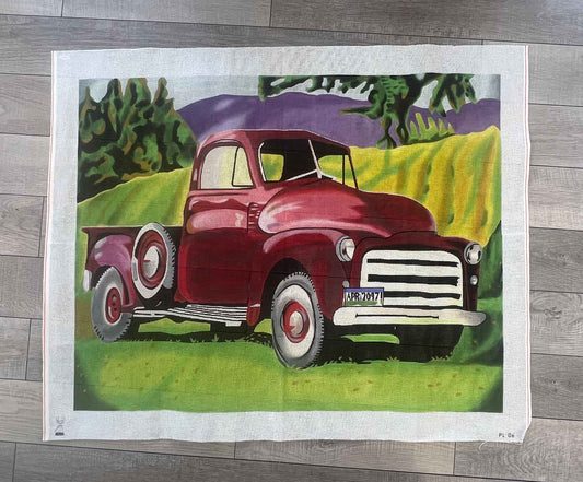 Vintage Canvas - Red Pick Up Truck Rug