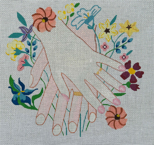 Married Hands with Flowers