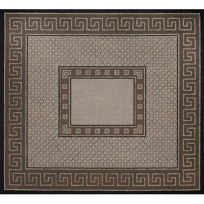 Taupe-Grey Greek Key and Diamonds Tallit