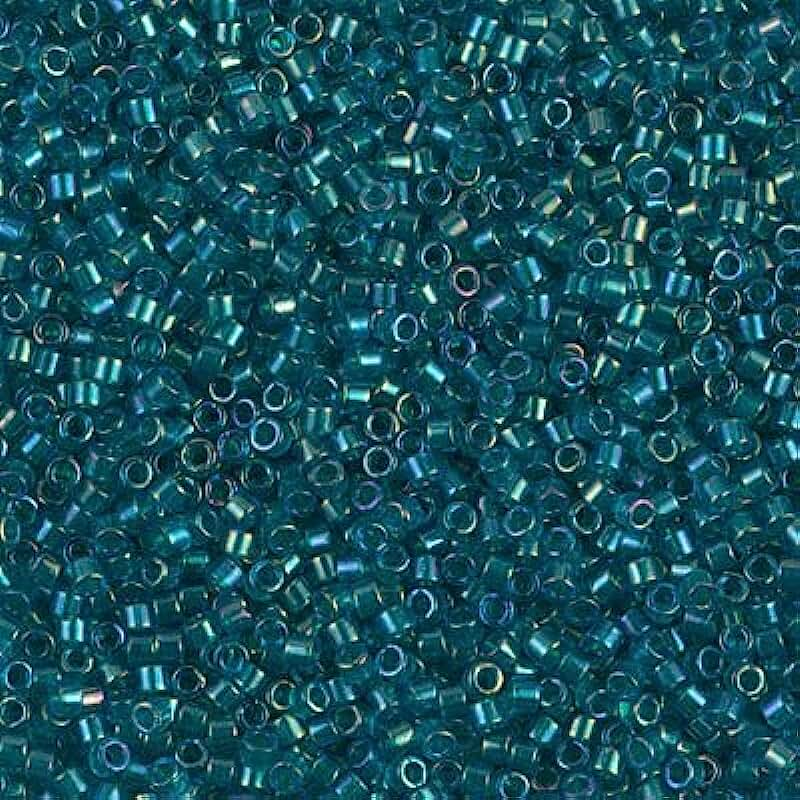 Delica Beads Transparent Sparkle Azure Color Lined Hawaiian Blue AB DB1764