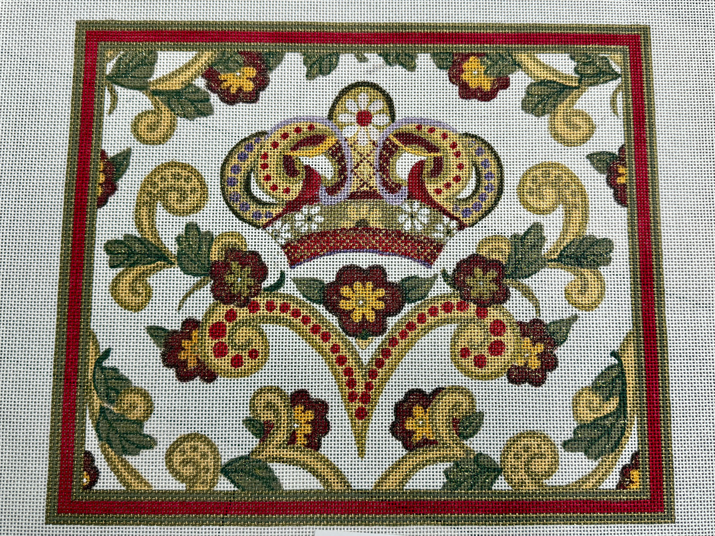 Red Tallit with Crown