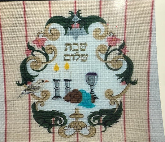 Challah Cover with Pink Stripe