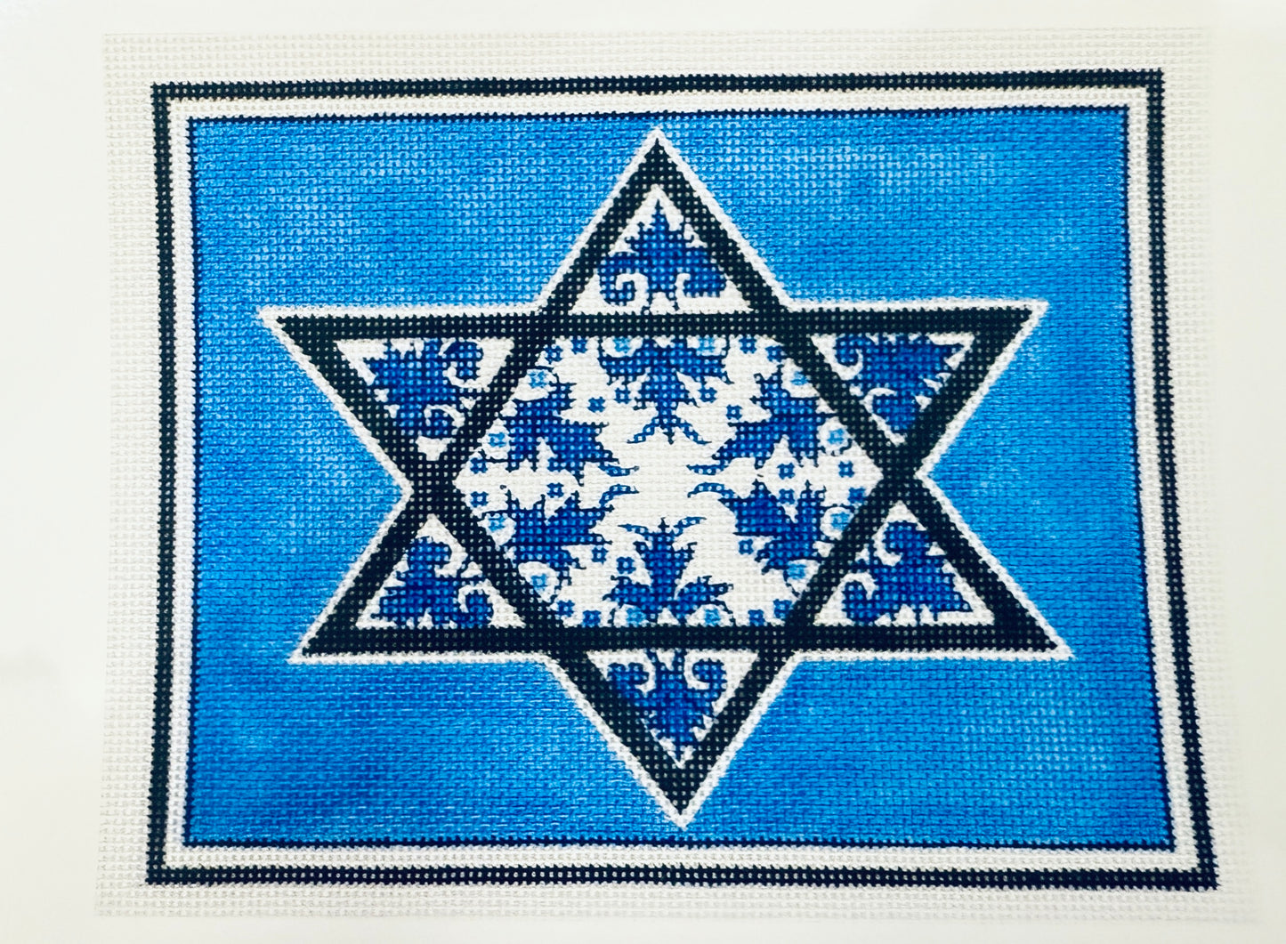 Blue Floral Star tallit