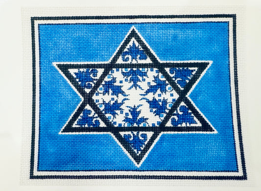 Blue Floral Star tallit