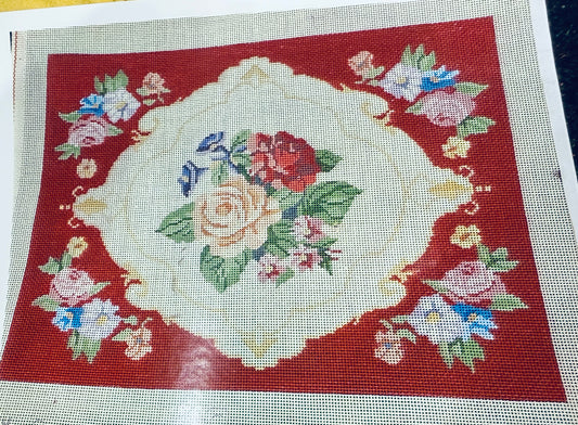 Floral red canvas
