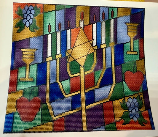 Judaic images with menorah tallit