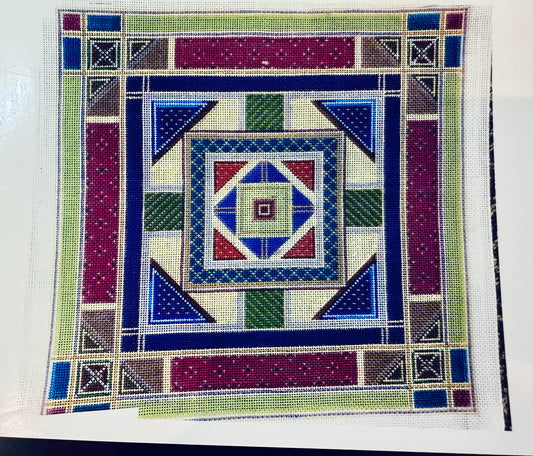 Geometric Tallit with squares and triangles