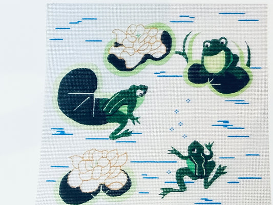 Frogs on a lily pad