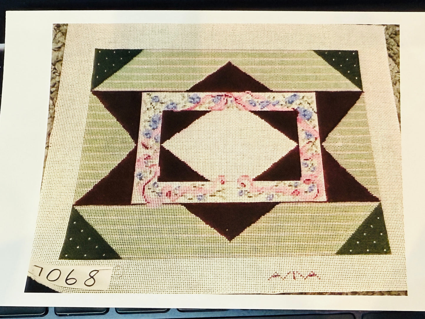 Squares, stripes and flowers Tallit