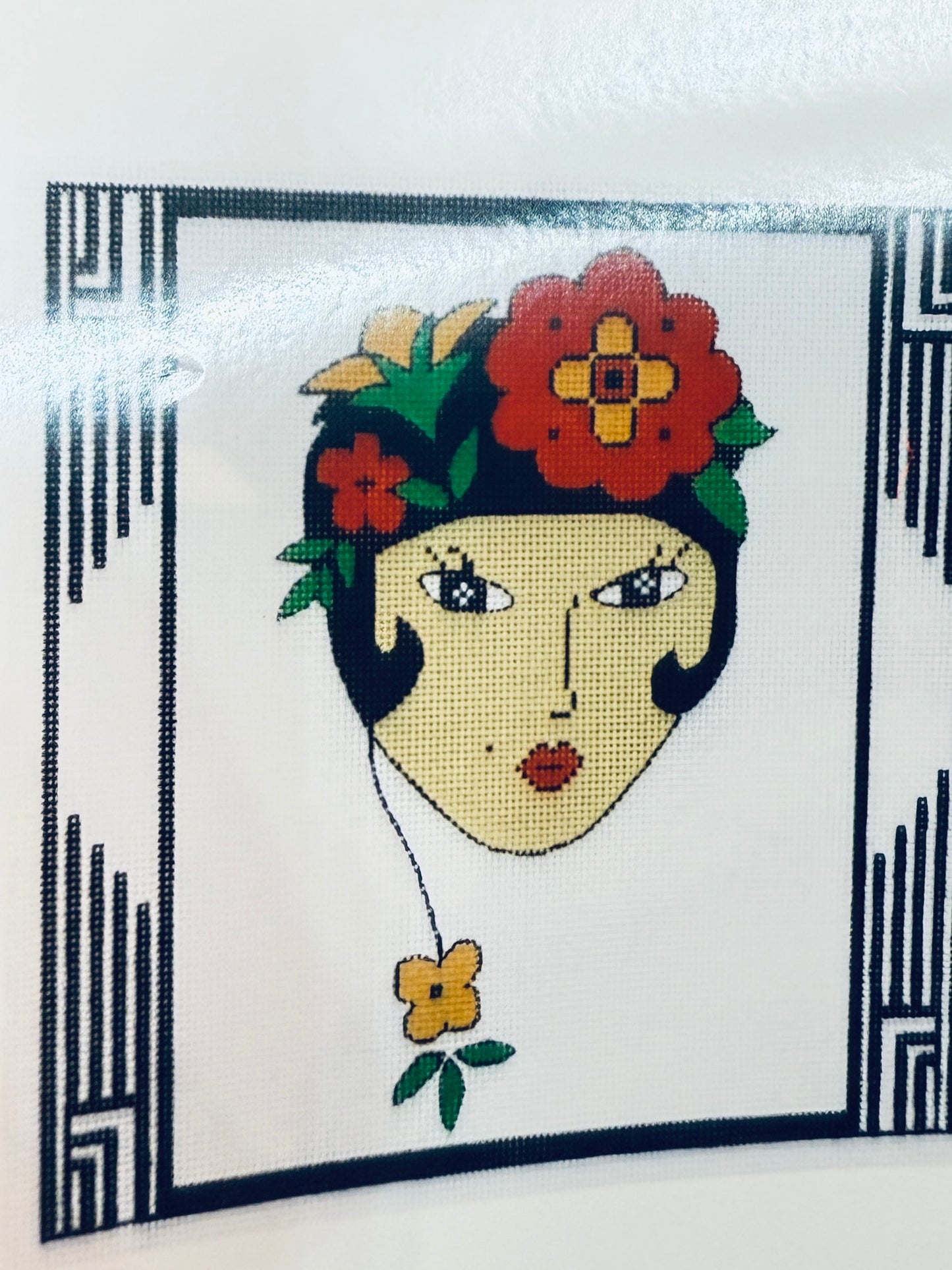 Blond with Floral Hat