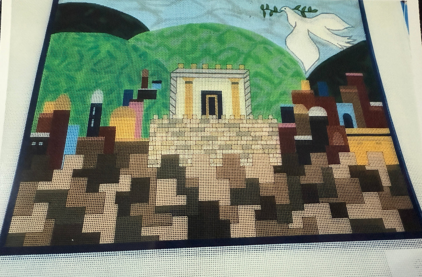 Return of Peace Tallit - Gone Stitching, Handpainted