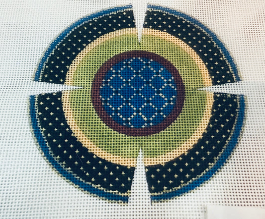 Blue Green and Black Kippa