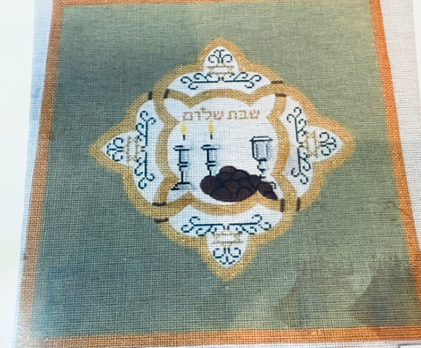 Challah Cover Copper and Olive