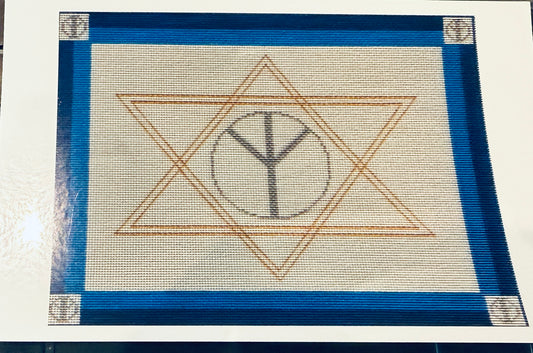 Peace Sign Blue tallit