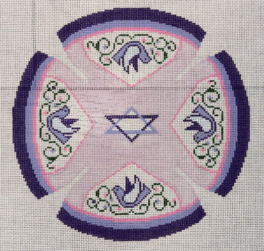 Purple Star Kippa
