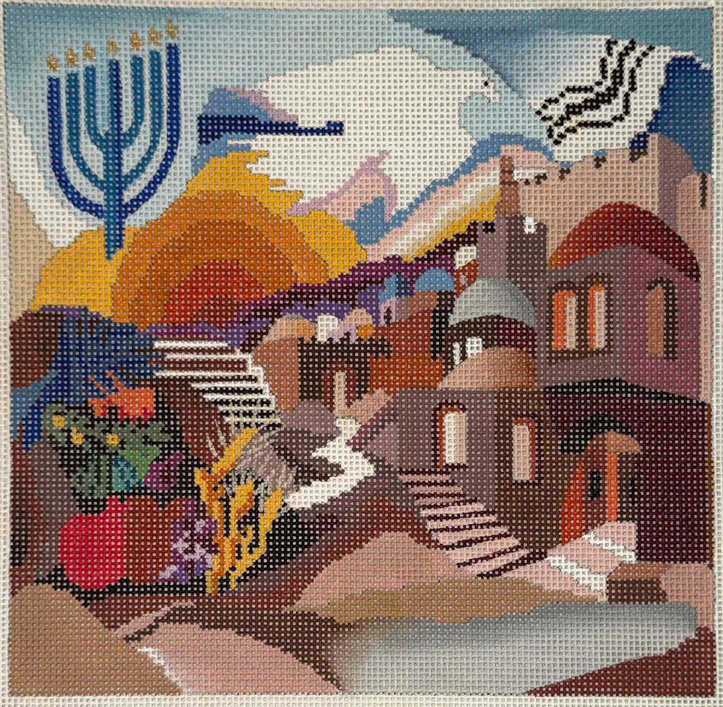 Pray for the Peace of Jerusalem Tefillin by Bracha Lavee