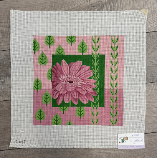 Pink Gerber Daisy - JP Needlepoint