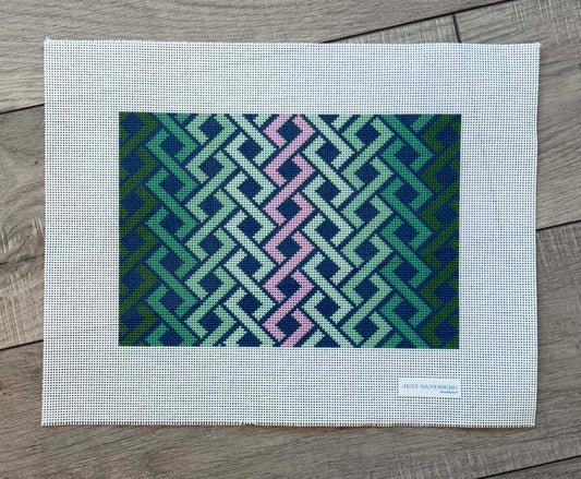 Hicks Braid Clutch - Pink and Shades of Green by Jeni Sandberg