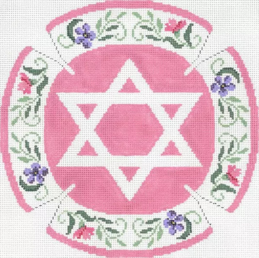 Floral Pink Yarmulke by Tanya