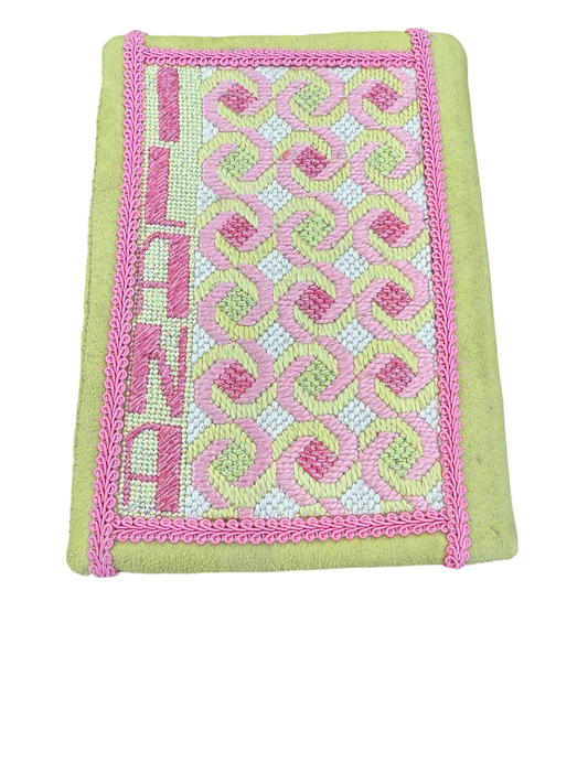 Pink/Green Bargello Siddur Cover
