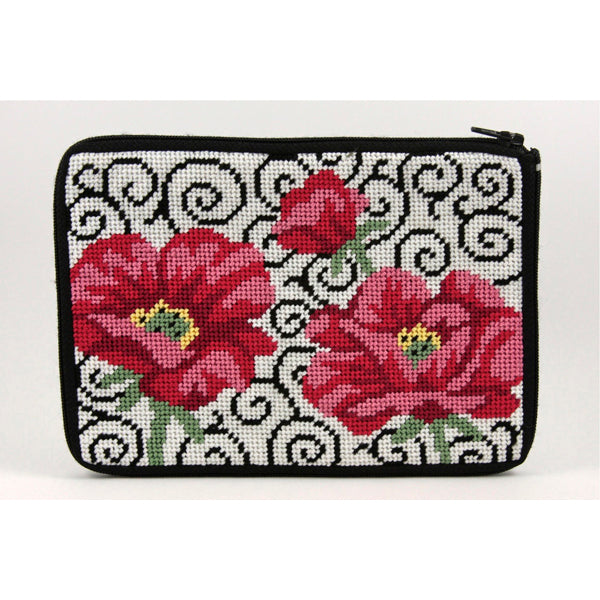 Poppies on Scrolls Stitch & Zip
