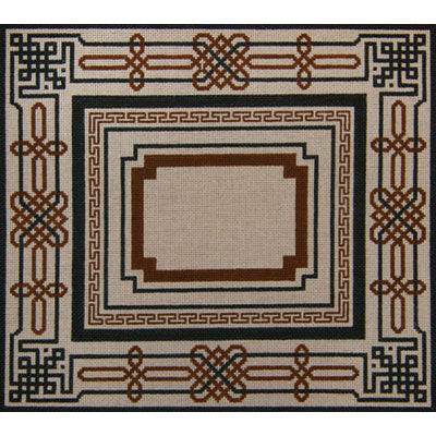 Brown and Navy Border Tallit
