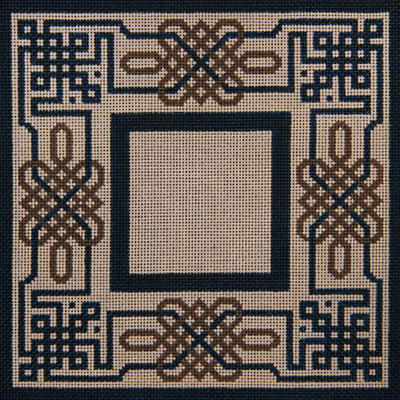 Brown and Navy Border Tallit