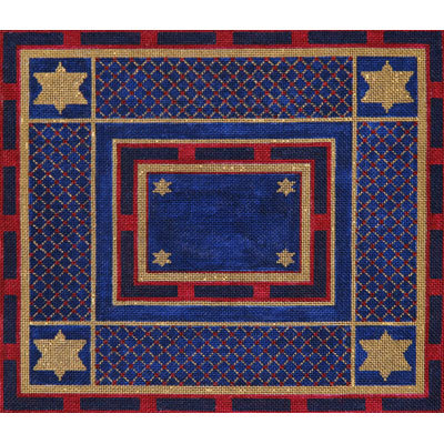 Navy and Wine with Diamonds Tallit