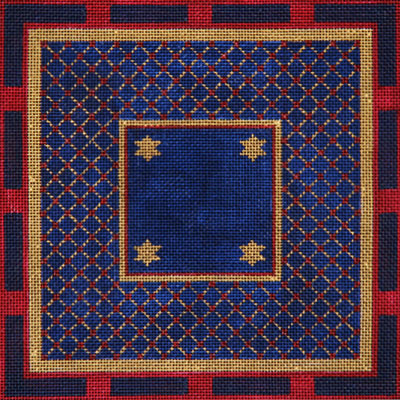 Navy and Wine with Diamonds Tallit